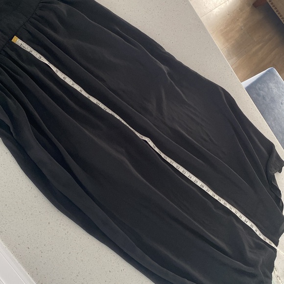 NWT SANS SOUCI black crepe sheer drape dress  overall outfit romper jumpsuit new - Picture 7 of 8